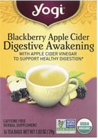 التوت الأسود وخل التفاح، خالٍ من الكافيين، 16 كيس...