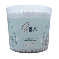 أعواد أذن قطن علبة بلاستيك من شفا 300 عود