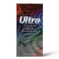 الترا واقي ذكري ملون، مضلع بنتوءات خارجية، 12 حبة