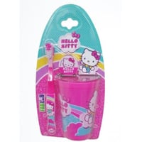 فرشاة أسنان هيلو كيتي للأطفال مع غطاء للسفر وكوب ش...
