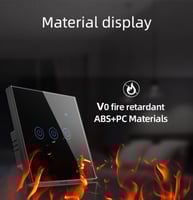 مفتاح لمس احادي ذكي أسود