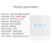 مفتاح لمس ثنائي ذكي أسود