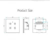 مفتاح لمس رباعي ذكي أسود