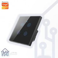 مفتاح لمس رباعي ذكي أسود