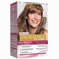 لوريال اكسلانس صبغه اشقر رمادي 7.1