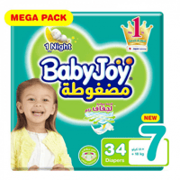 بيبي جوي حفائض مضغوطة مقاس 7 عبوة 34 حفاضة