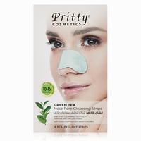 بريتى شرائح تنظيف مسامات الانف بالشاى الاخضر 6 شرا...