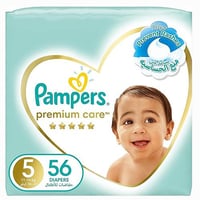 بامبرز عناية مميزة حفائض مقاس 5 - عبوة 56 حفاضة
