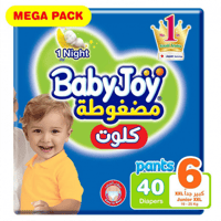 بيبي جوي كلوت مضغوطة مقاس 6 عبوة 40 حفاضة