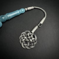 سماوي معرق اسود برمادي - طربزونة وفواصل فضة