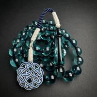 تركوازي بتخريم اسود - طربزونة وفواصل فضة