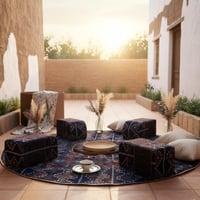 جلسة ارضية (مدات) - لون ازرق تراثي