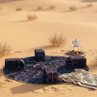 جلسة ارضية (مدات) - لون ازرق تراثي