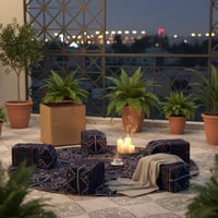 جلسة ارضية (مدات) - لون ازرق تراثي