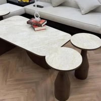 طقم طاولات قهوة بتصميم رخامي فاخر