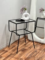 كمدينه حديد اسود سطح زجاج شفاف