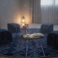 جلسة ارضية (مدات) - لون ازرق تراثي