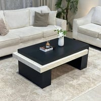 طاولة تقديم خشب سنديان اسود بتفاصيل رخامية تصميم أ...