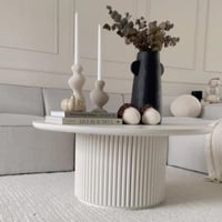 طاولة ضيافة دائري خشب أبيض مودرن