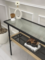 مدخل دورين خشب بيج سطح زجاج شفاف - بتصميم فاخر