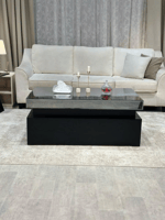 طقم طاولة ضيافة مع 4 خدمة لون أسود موديل عصري #عرو...