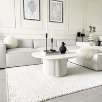 طاولة ضيافة دائري خشب أبيض مودرن