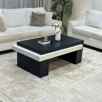 طاولة تقديم خشب سنديان اسود بتفاصيل رخامية تصميم أ...
