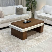 طاولة تقديم خشب سنديان بني بتفاصيل رخامية – تصميم...