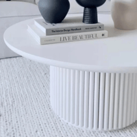 طاولة ضيافة دائري خشب أبيض مودرن