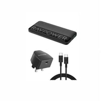 شاحن متنقل راف باور 10 الف قوة20 واط منفذين تايب س...