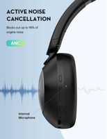 سماعة راس راف باور عزل الضوضاء النشط 55 ساعة اسود