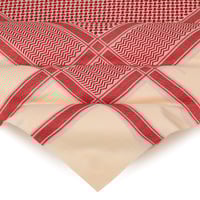 شماغ كشميري كلاسيك صوف احمر على بيج موديل 2025