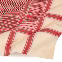 شماغ كشميري كلاسيك صوف احمر على بيج موديل 2025