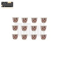 طقم فناجيل قهوة ابو طير عنابي عدد 12