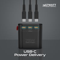 محول شحن عالمي للسفر مدعوم بتقنية GaNFast™ بقدرة 7...