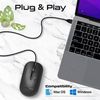 ماوس سلكي مع تصميم مريح للاستخدام بكلتا اليدين. يت...