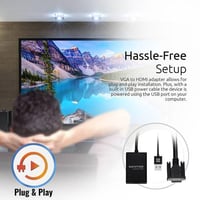 محول عرض VGA إلى HDMI بدقة 1080 بكسل، يشمل كيبل US...