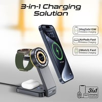 محطة شحن لاسلكية 3 في 1 تدعم ماج سيف شفافة وقابلة...
