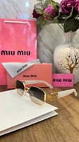 نظاره Miu Miu نسائي ابيض اطراف ذهبي