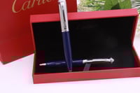 قلم Cartier كحلي مع فضي