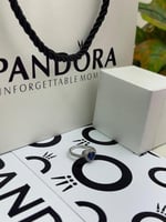 خاتم PANDORA فضي بفص ازرق