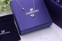 سلسال Swarovski فضي مع رسمه عين