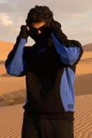 Double sleeve hoodie blue and black