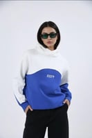 Unisex blue and white hoodie