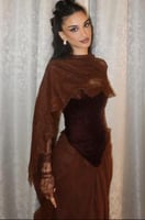 فستان سهرة أنيق شتوي لون بني