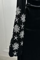 فستان سهرة أنيق شتوي بلونين اسود و عودي