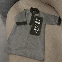 ثوب رمضاني للأطفال بتصميم عصري - لون رمادي وزيتي