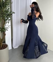 فستان سهرة كحلي أنيق