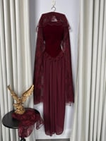 فستان سهرة أنيق شتوي لون عودي