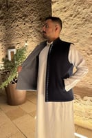 سديري شتوي لون كحلي ورمادي منقط